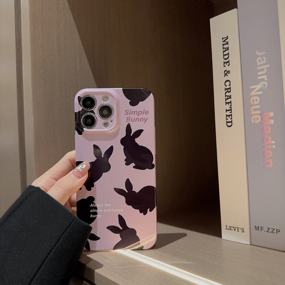 Cream Black Rabbit iPhone Case