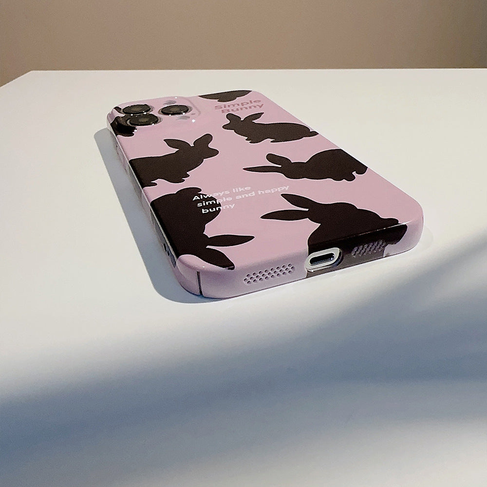 Cream Black Rabbit iPhone Case