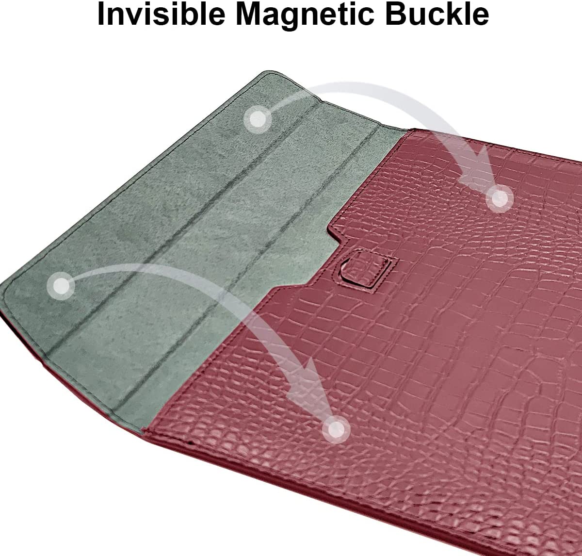 Red Faux Crocodile Laptop Sleeve Case