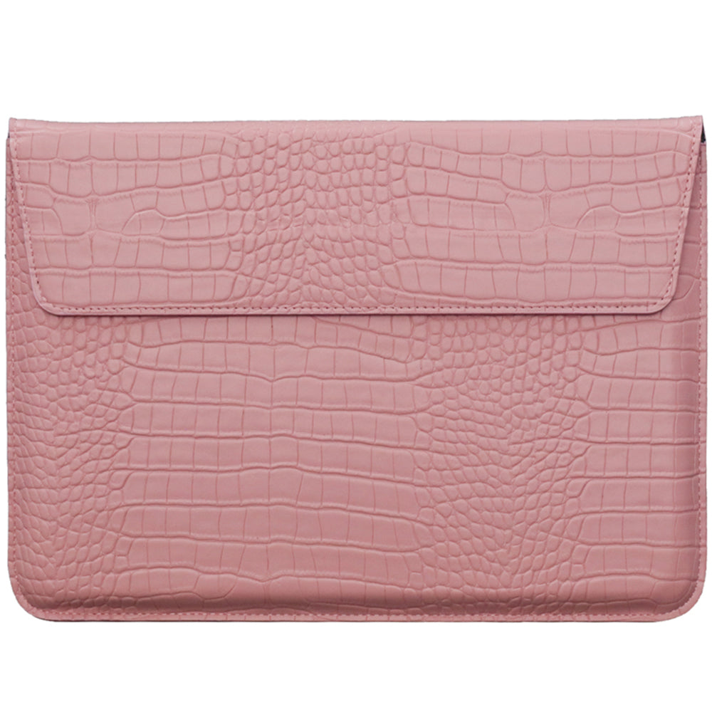 Pink Faux Crocodile Laptop Sleeve Case