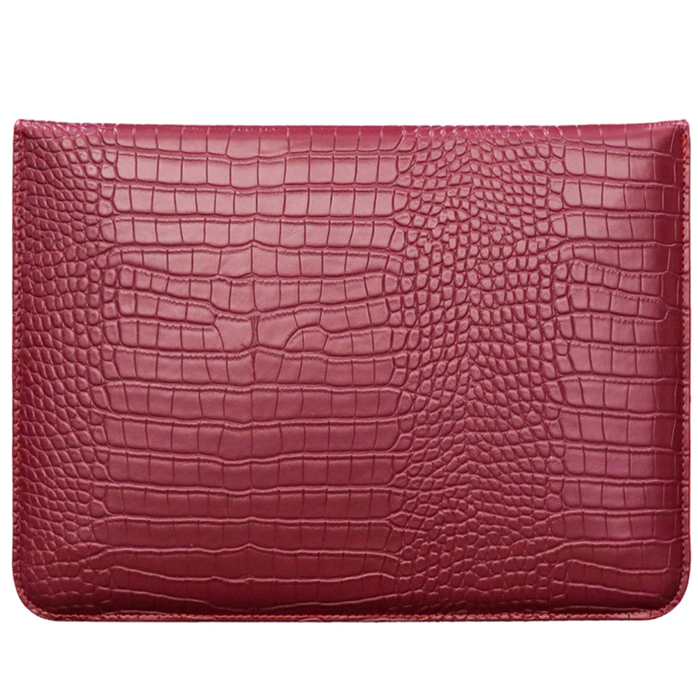 Red Faux Crocodile Laptop Sleeve Case