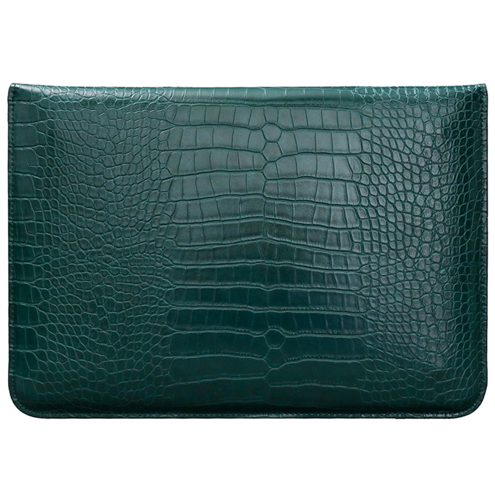 Green Faux Crocodile Laptop Sleeve Case