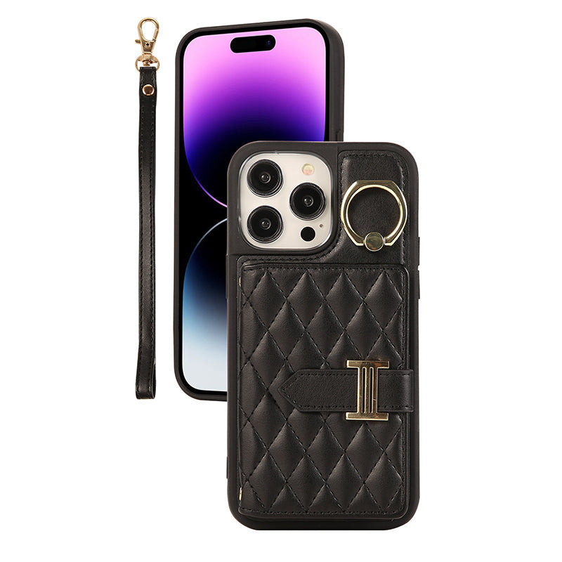 Wallet Leather Iphone Case - With Card Holder Crossbody Straps