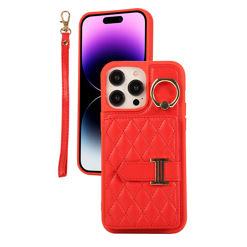 Wallet Leather Iphone Case - With Card Holder Crossbody Straps