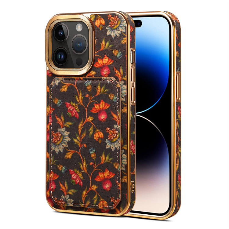 Retro Flower Series Iphone Wallet Case With Card Holder