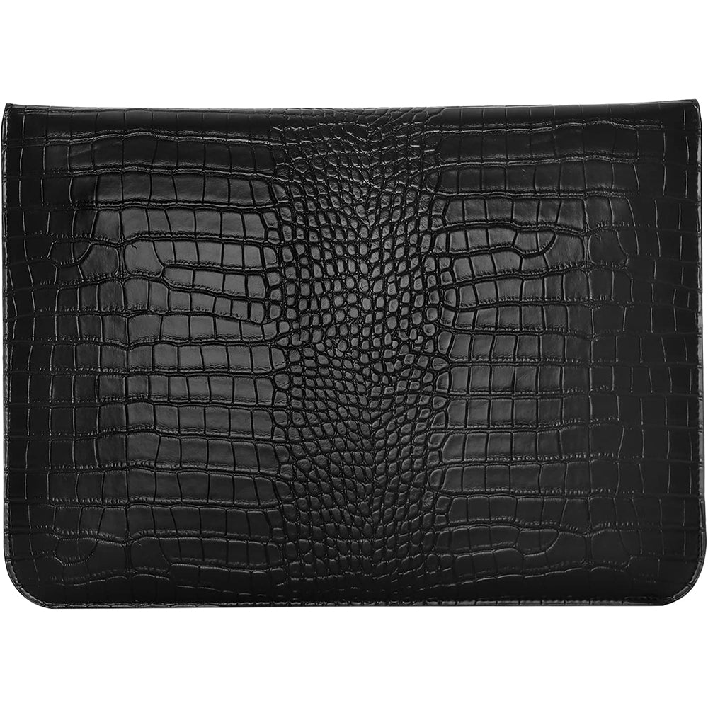 Black Faux Crocodile Laptop Sleeve Case
