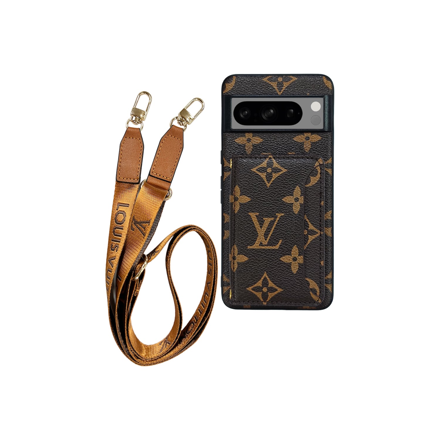 LV BROWN MONOGRAM CARDHOLDER WITH LANYARD
