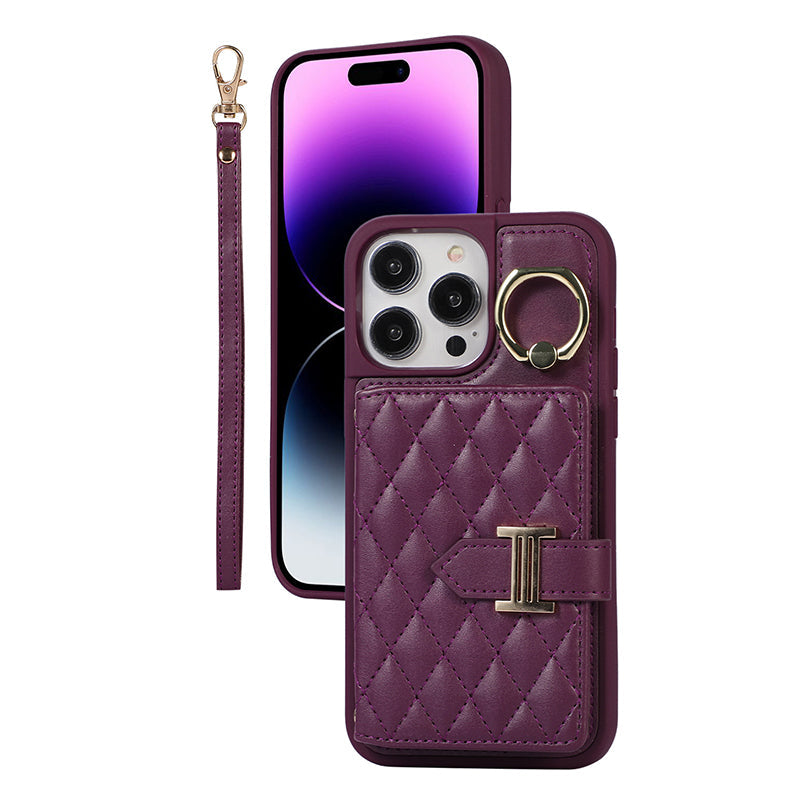 Wallet Leather Iphone Case - With Card Holder Crossbody Straps