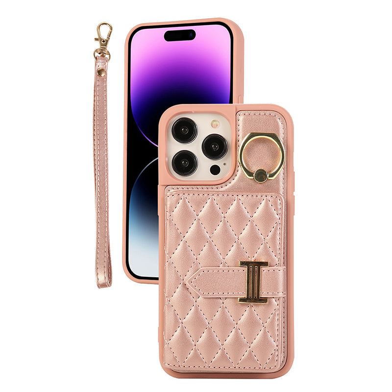 Wallet Leather Iphone Case - With Card Holder Crossbody Straps